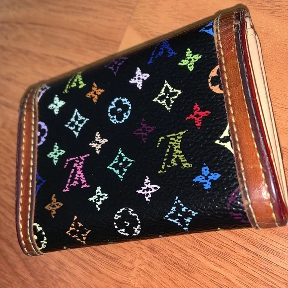 Authentic Louis Vuitton Takashi Murakami Multicolor Coin Case
